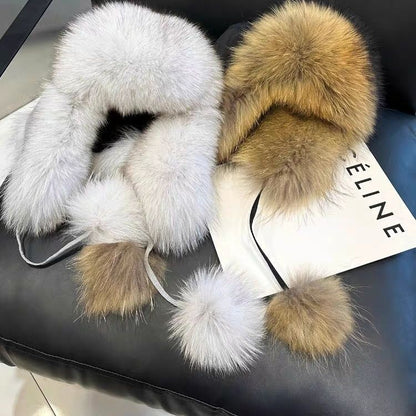 Cotton Fox Fur Ushanka Slimming