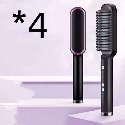 2-In-1 Hair Straightener & Curling Hot Comb - 2pcs Black / US / With box POLITICSLADY