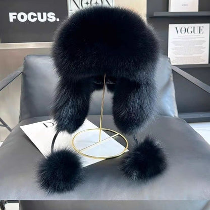 Cotton Fox Fur Ushanka Slimming