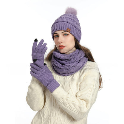 Cap Scarf Gloves And Socks Four-piece Set