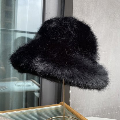 Autumn And Winter Wild Long Fur Bucket Hat