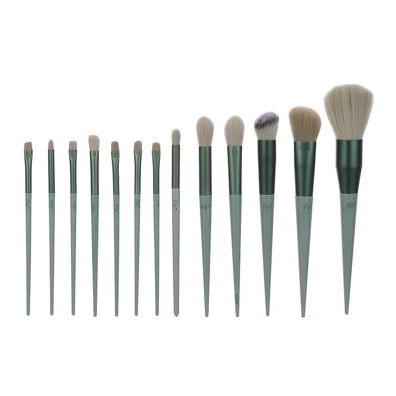 13-Piece Makeup Brush Set - 13 Green Boxed POLITICSLADY