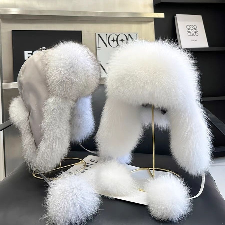 Cotton Fox Fur Ushanka Slimming