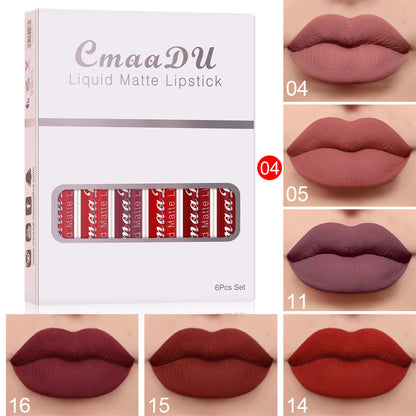 Matte Non-Stick Cup Waterproof Lipstick Set (6 Boxes) - A POLITICSLADY