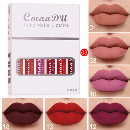 Matte Non-Stick Cup Waterproof Lipstick Set (6 Boxes) - C POLITICSLADY