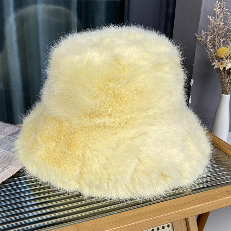 Autumn And Winter Wild Long Fur Bucket Hat