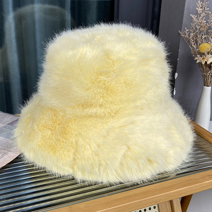 Autumn And Winter Wild Long Fur Bucket Hat