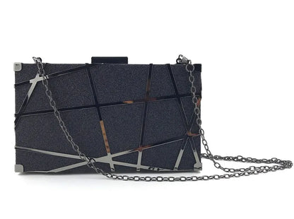 Geometric Clutch Bag - black POLITICSLADY