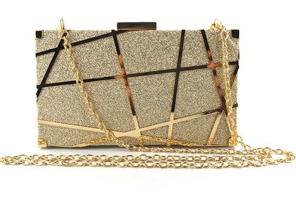 Geometric Clutch Bag - gold POLITICSLADY