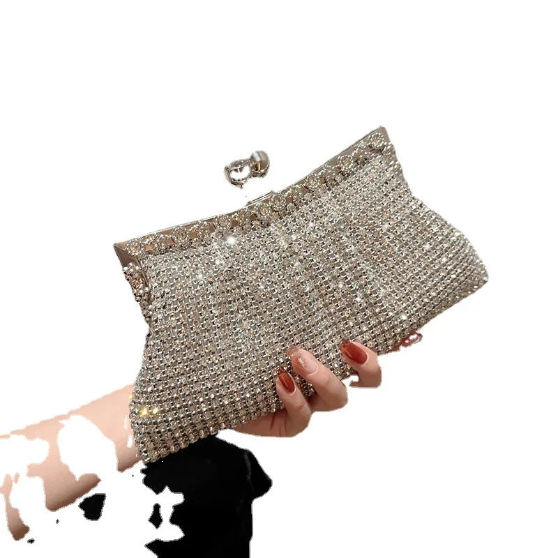 Rhinestone Evening Clutch Bag - green POLITICSLADY