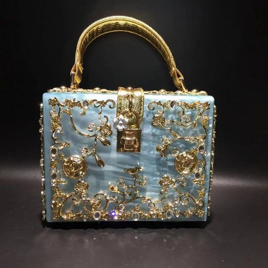 Acrylic Box Handbag - Blue / 19x7x15cm POLITICSLADY