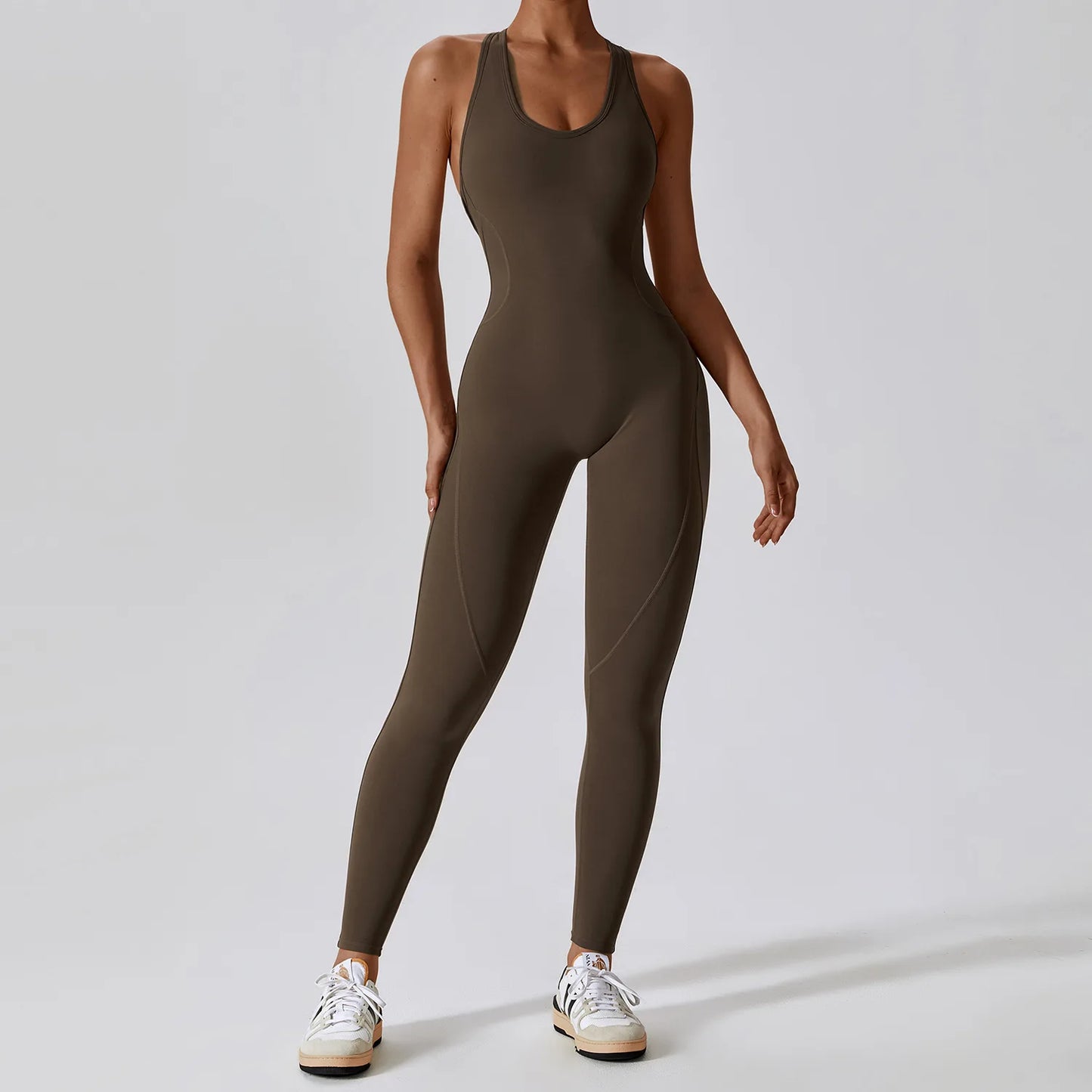 Push-Up Yoga Jumpsuit Set for Women - Cream apricot / L / 1 POLITICSLADY