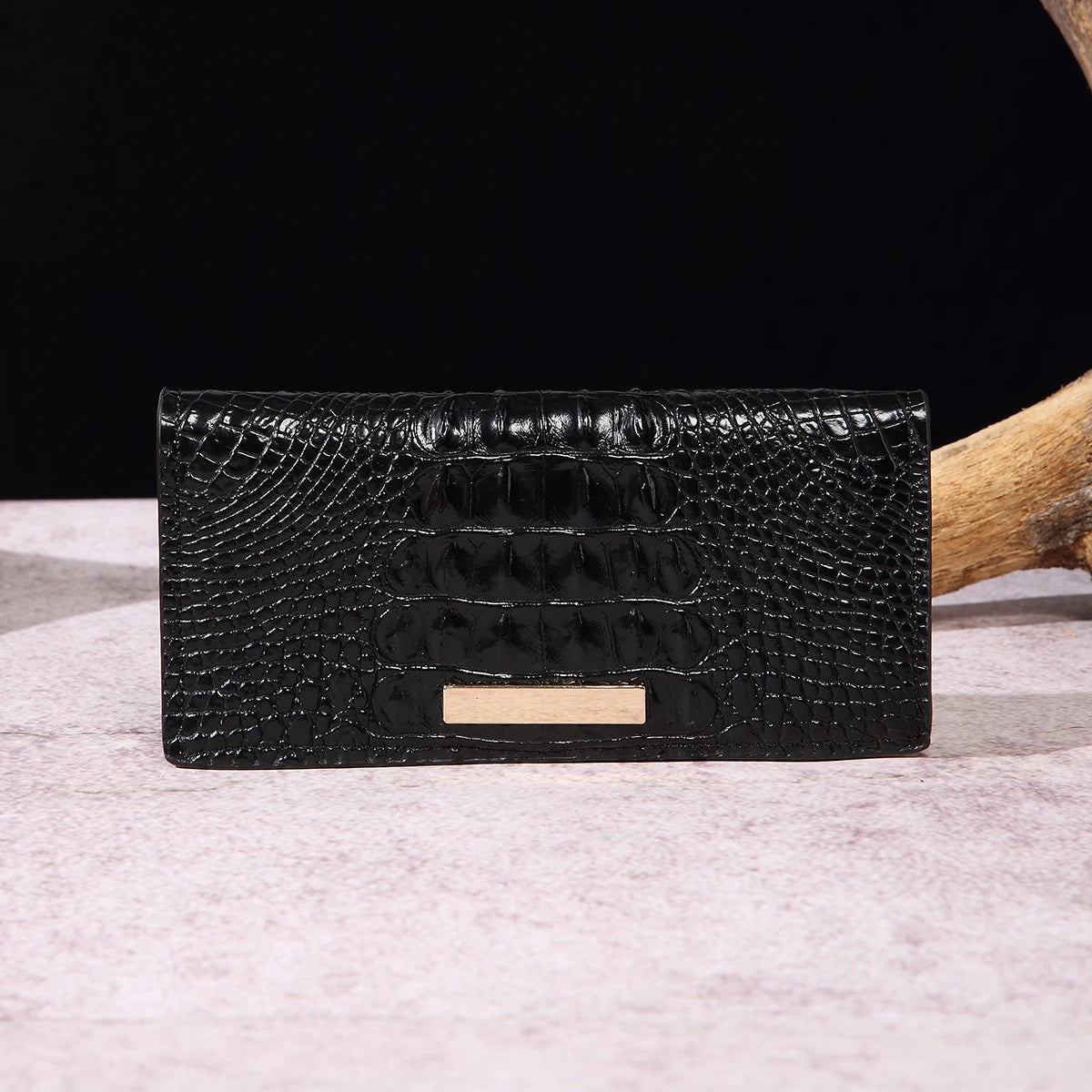 Fashionable crocodile wallet - Black POLITICSLADY