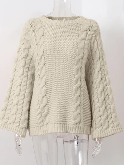 Fashion Knitted Women Sweater - Khaki / M POLITICSLADY