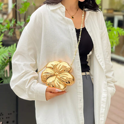 Flower-Shaped Evening Clutch with Gold Chain - Multi / Mini(Max Length<20cm) / 1 POLITICSLADY