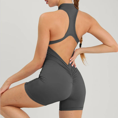 Scrunch Gym Jumpsuit - HazeBlue Short Set / L POLITICSLADY