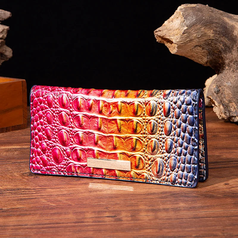 Fashionable crocodile wallet - RoseBrown POLITICSLADY