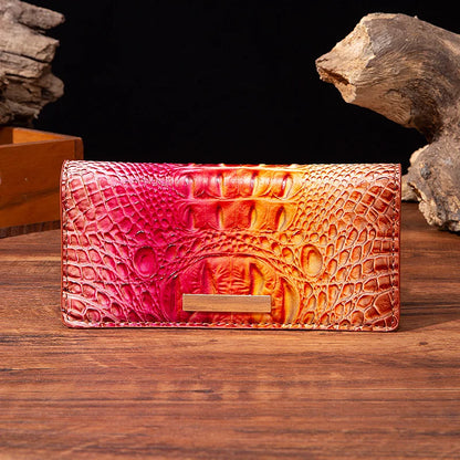 Fashionable crocodile wallet - RoseBrown POLITICSLADY