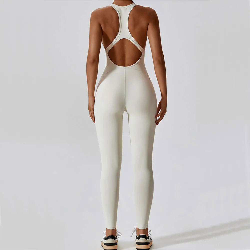 Push-Up Yoga Jumpsuit Set for Women - Cream apricot / L / 1 POLITICSLADY