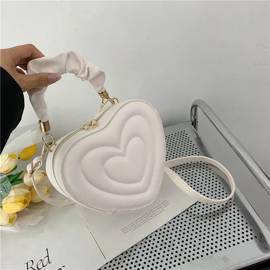 Heart Shape Shoulder Bag - white / 22x19x8cm POLITICSLADY