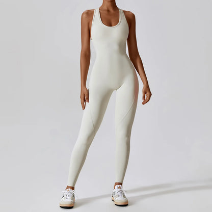 Push-Up Yoga Jumpsuit Set for Women - Cream apricot / L / 1 POLITICSLADY