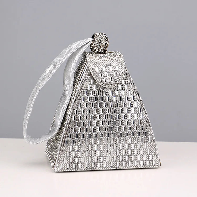 Crystal Pyramid Handbag - silvery / 1 POLITICSLADY