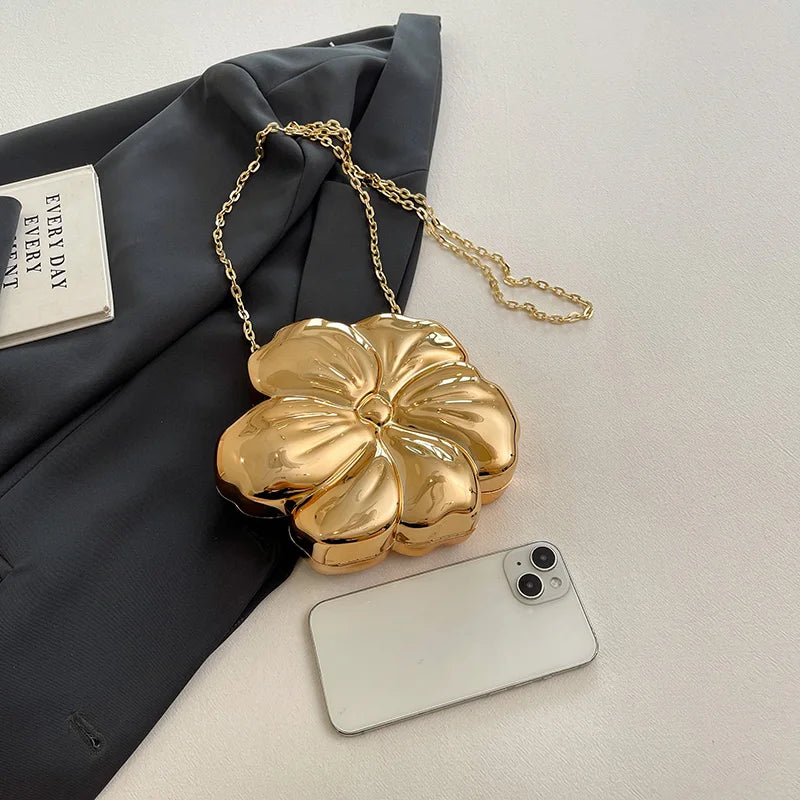 Flower-Shaped Evening Clutch with Gold Chain - Multi / Mini(Max Length<20cm) / 1 POLITICSLADY