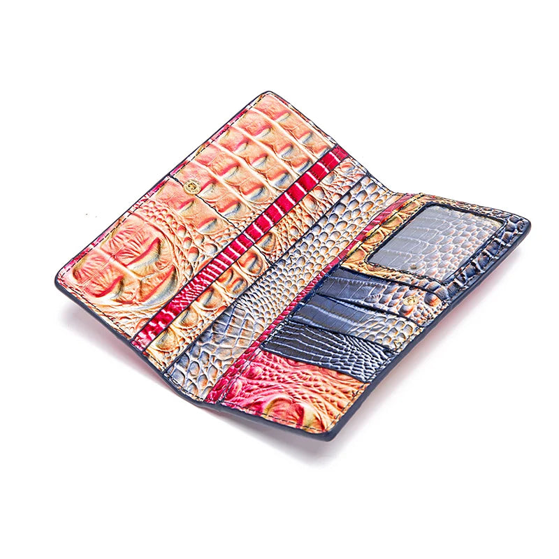 Fashionable crocodile wallet - RoseBrown POLITICSLADY