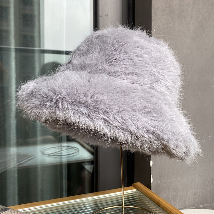 Autumn And Winter Wild Long Fur Bucket Hat