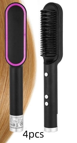 2-In-1 Hair Straightener & Curling Hot Comb - 2pcs Black / US / With box POLITICSLADY