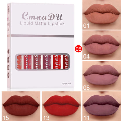 Matte Non-Stick Cup Waterproof Lipstick Set (6 Boxes) - A POLITICSLADY