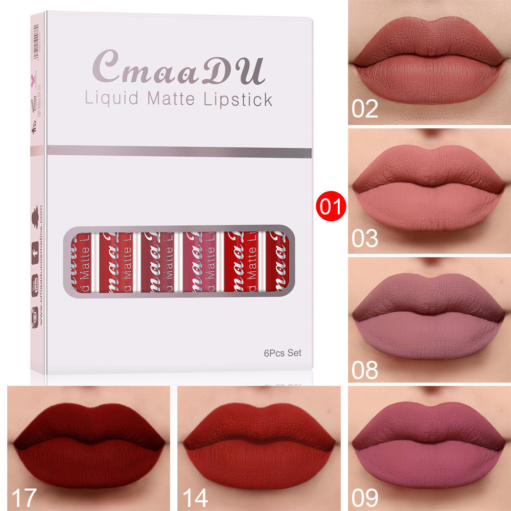 Matte Non-Stick Cup Waterproof Lipstick Set (6 Boxes) - A POLITICSLADY