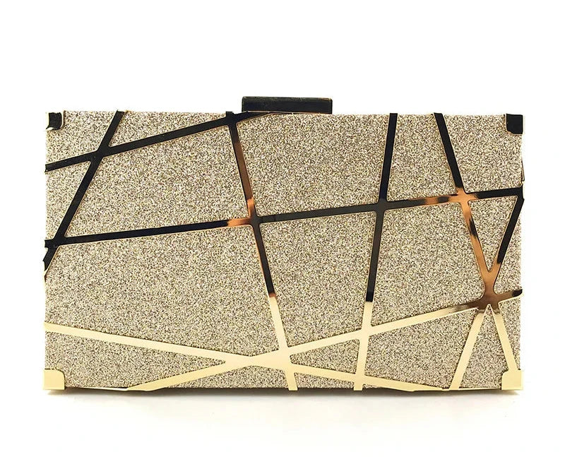 Geometric Clutch Bag - silver POLITICSLADY